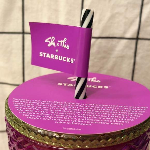 Starbucks SHE x THIS Shae Anthony 2024 Jeweled Ombre Tumbler 24oz. Venti Cup NEW - Picture 4 of 7
